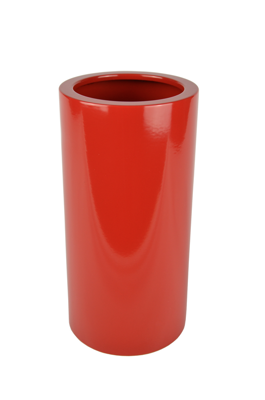 Rote Design Vase made in Zurich. Dazurelle. Blumen. Floristik.
