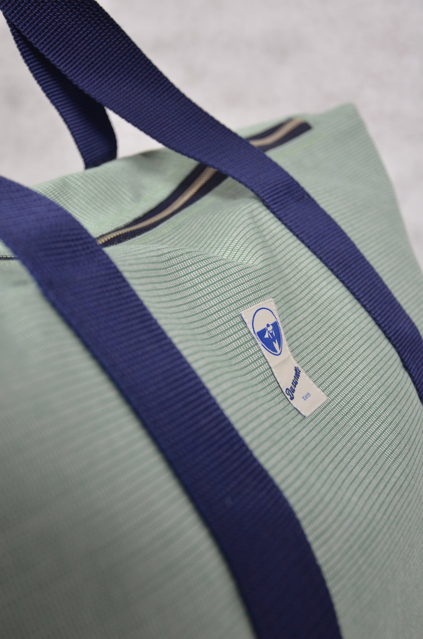 Reisetasche Blau Grün geribbelt