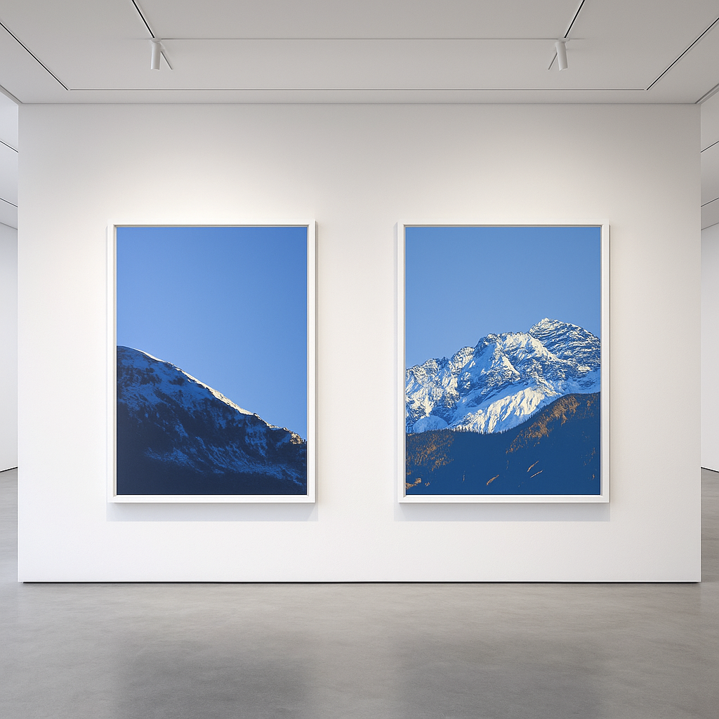 Reduziertes Wandbild mit alpinem Sujet