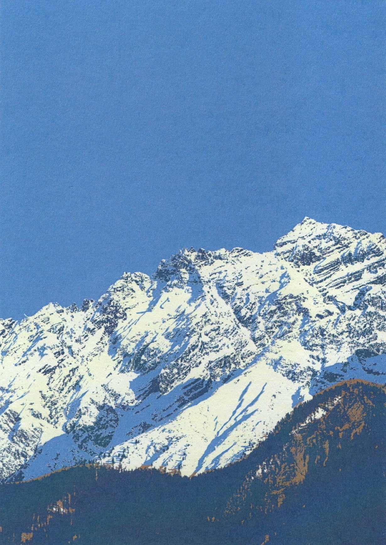 hochwertige Kunstpostkarte mit alpinem Motiv