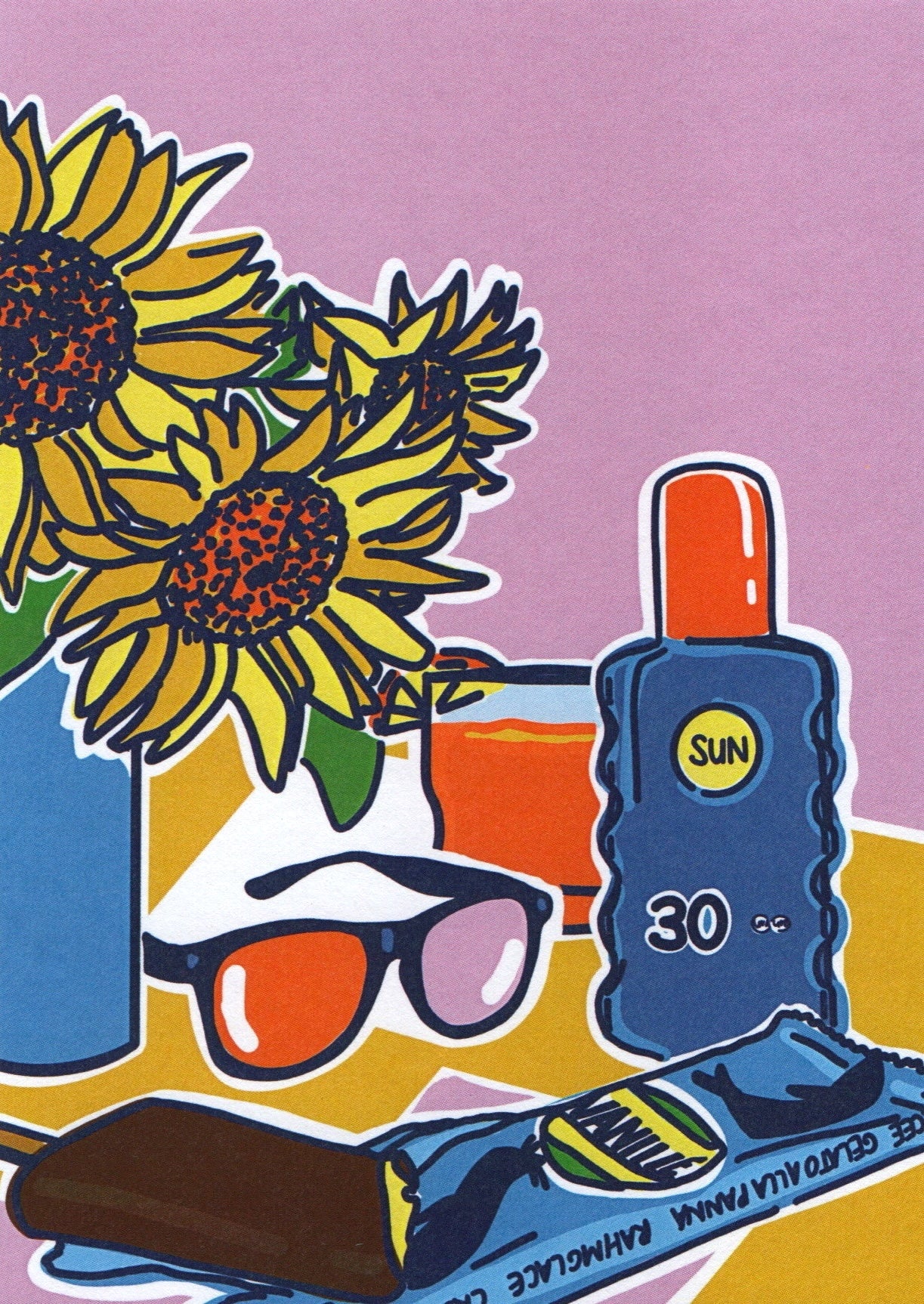 Postkarte Summer Time mit sommerlichem Zürich-Motiv