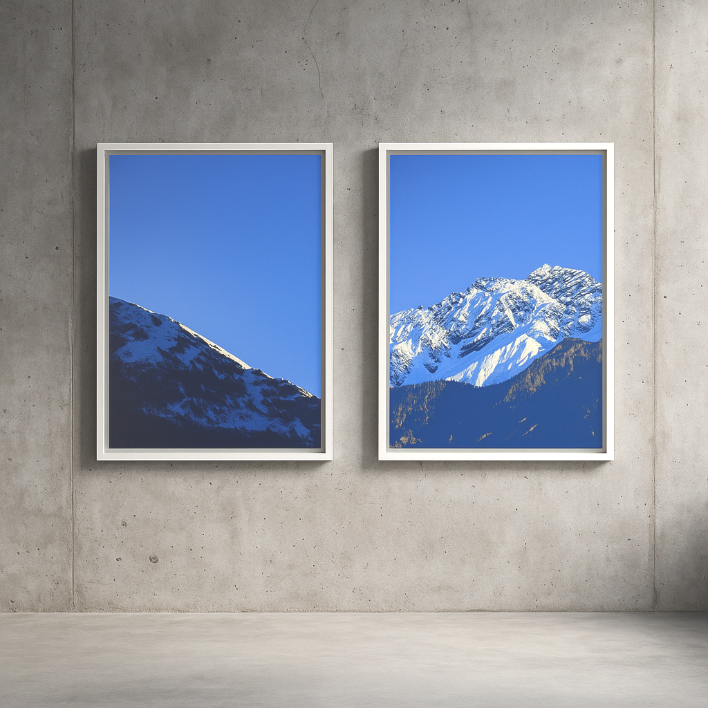 Schweizer Bergwelt als modernes Wandbild