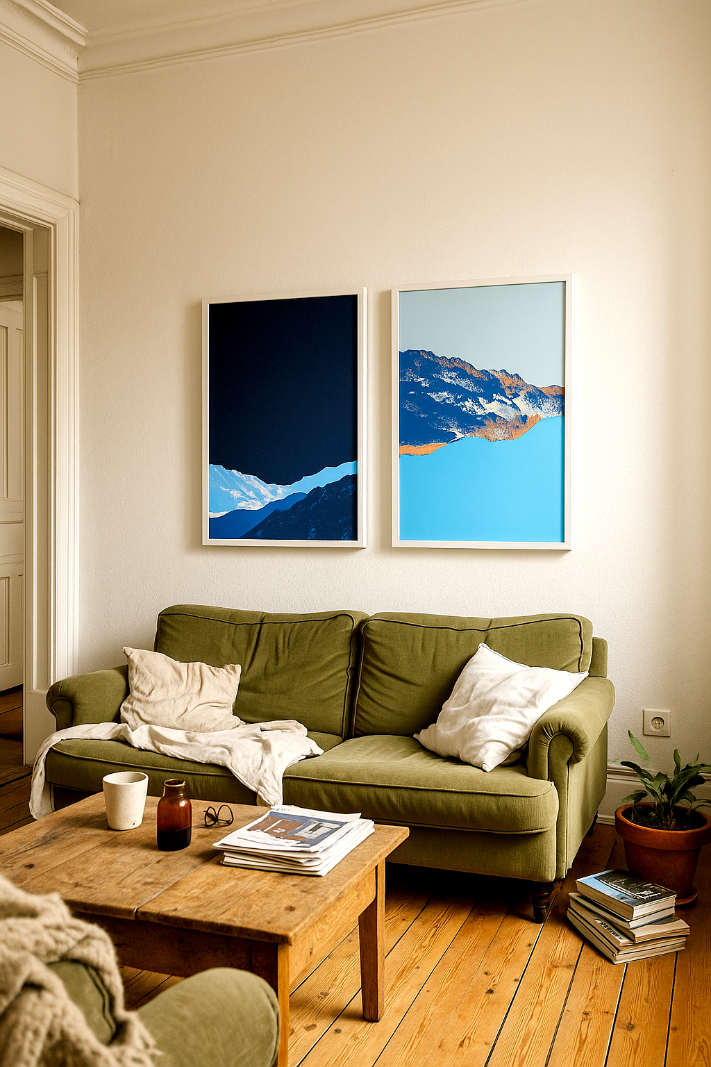 Artful interpretation of alpine scenery – Swiss design wall piece for interiors with character